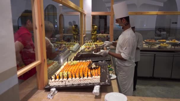 Sharm Sheikh Ägypten Mai 2021 Die All Inclusive Dessert Und — Stockvideo