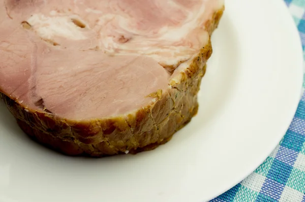 Ham on a plate — Stock Photo, Image