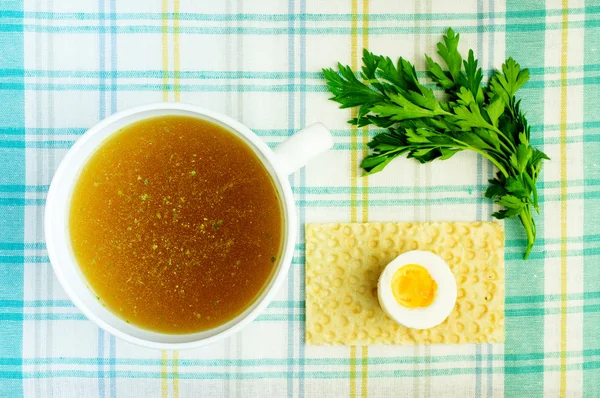Bouillon, broth, clear soup — Stock Photo, Image