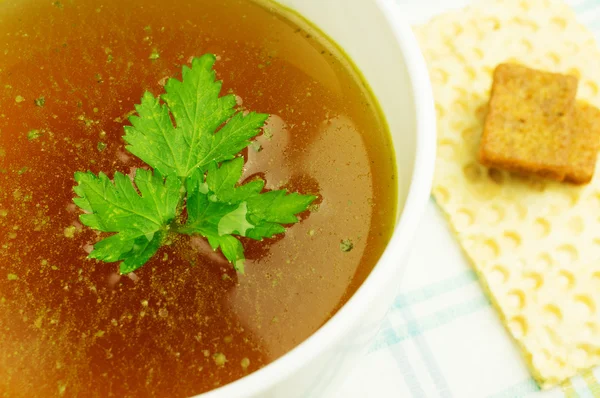 Bouillon, caldo, sopa clara — Fotografia de Stock