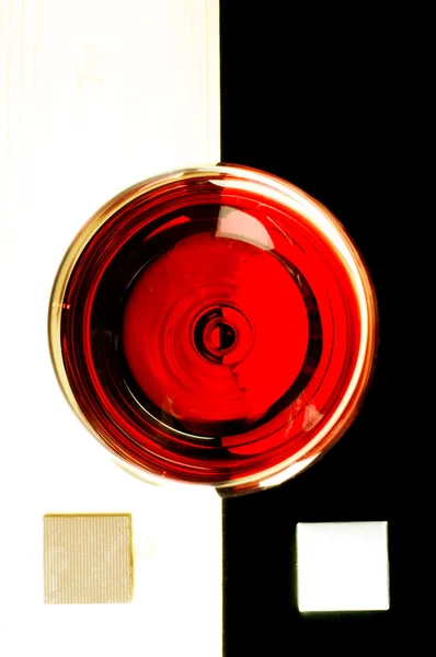 Glass of red wine on top — Stock Photo, Image