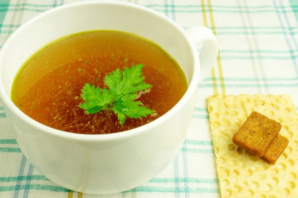 Bouillon, caldo, sopa clara — Fotografia de Stock