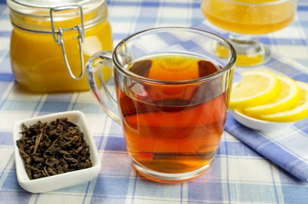 Med, citron, čaj — Stock fotografie