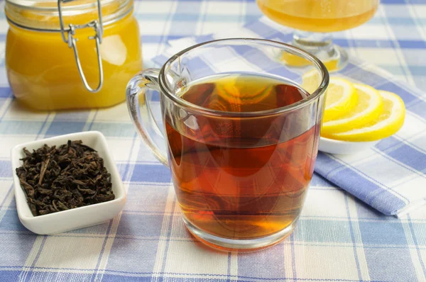 Méz, citromlé, tea — Stock Fotó