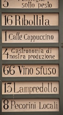 İtalyan yemek listesi