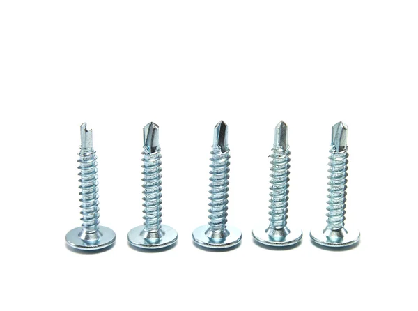 Screws with a drill tip isolated — Stock Photo, Image