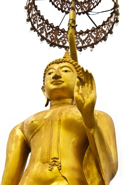 Statue Bouddha doré isolée — Photo