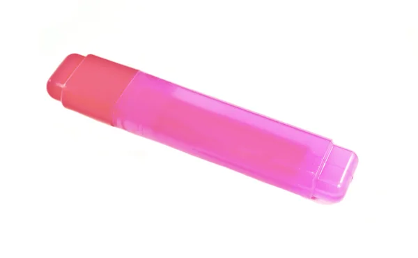 Close-up van een roze markeerstift pen — Stockfoto