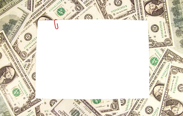Dollar bill currency border isolated on white — Stock Photo, Image