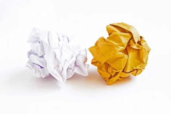 Crumpled paper isolated on white — Stock Photo, Image