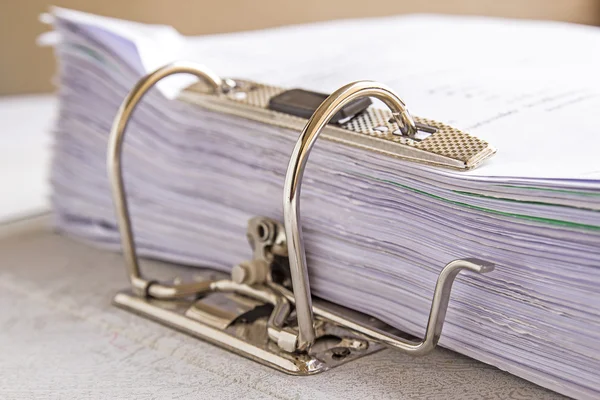 Side view of stack of used papers — Stock Photo, Image