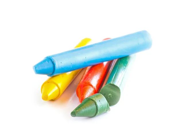 Colorful crayons on white background — Stock Photo, Image