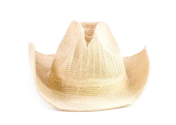 Brown weaving hat isolated on white — Stok Foto