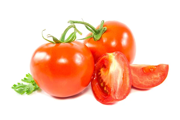 신선한 빨간 토마토 흰색 절연 — 스톡 사진