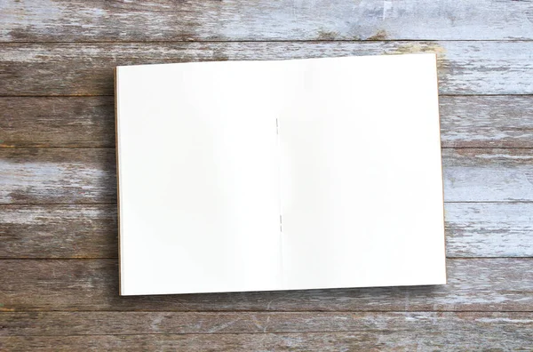 Vista Superior Con Cuadernos Blanco Sobre Fondo Mesa Madera Lugar — Foto de Stock