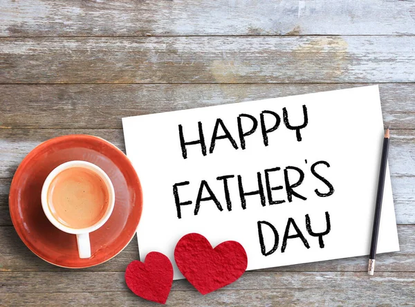 Happy Father Day Letters Written White Paper Cup Coffee Red — ストック写真