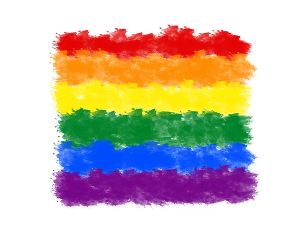 Lgbt Concept Flag Pride Rainbow Lgbt Lesbian Hand Getekend Witte — Stockfoto