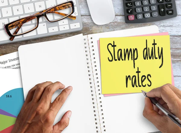Stamp Duty Rates Shown Conceptual Business Words Typography Top View — Stock Photo, Image
