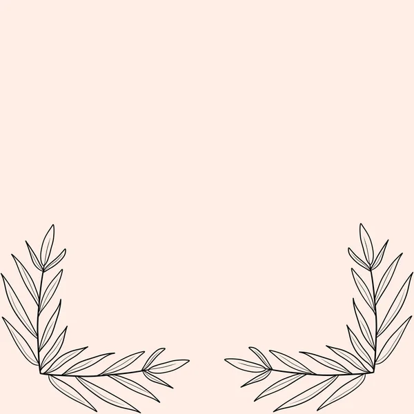 Leaf Corner Border Hand Drawn Floral Corner Borders Decoration Floral — Stockfoto