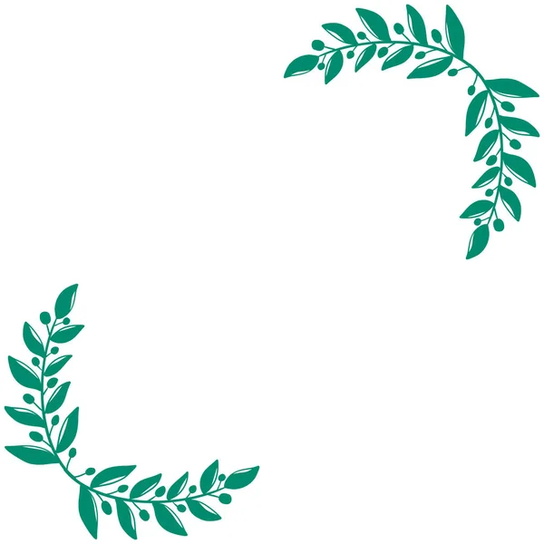 Leaf Corner Border. Hand drawn floral corner borders decoration, floral leaves element