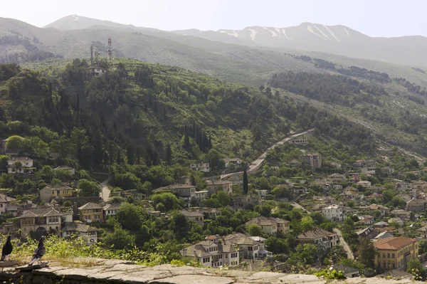 View of Gjirokaster from the castle, Albania — Stock Photo, Image