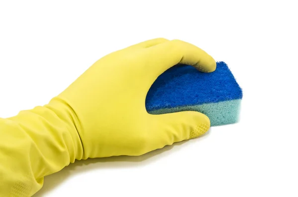 Sponge in hand — Stock Photo, Image