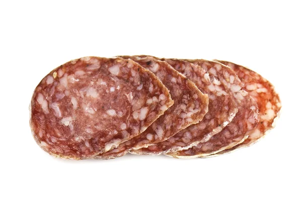 Plasterki salami — Zdjęcie stockowe