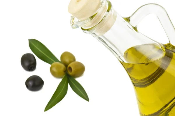 Olive oil on white — Stock Photo, Image