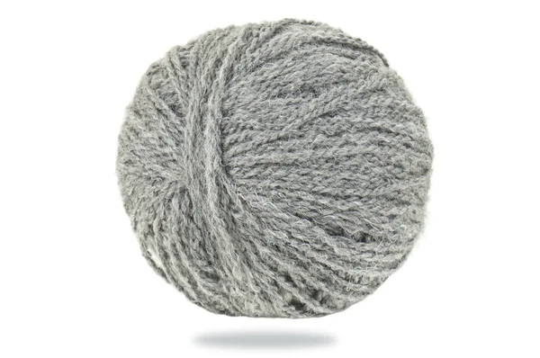 Bola cinza de lã — Fotografia de Stock