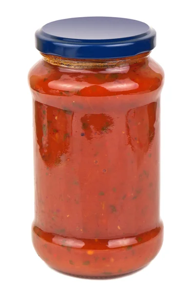 Tomato sause in a jar — Stock Photo, Image