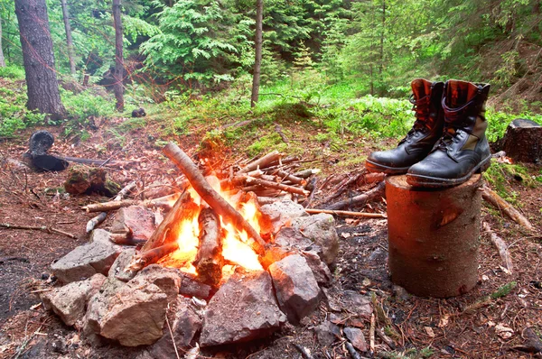 fire and boots