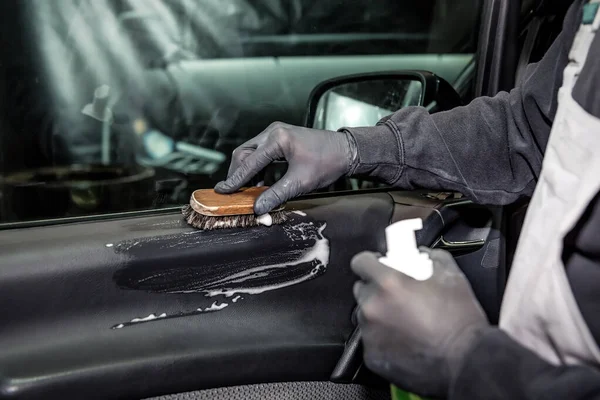 Serviço Detalhamento Carro Limpeza Interior Carro — Fotografia de Stock