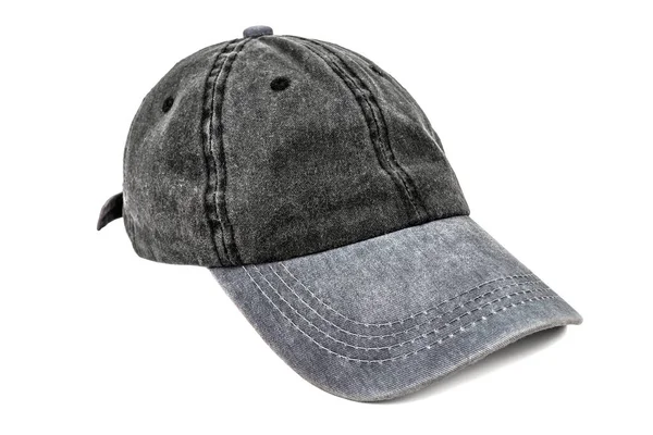 Grey Baseball Cap Isolated White — Zdjęcie stockowe