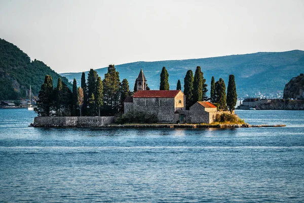 Isola San Giorgio Sveti Djordje Nella Baia Kotor Boka Kotorska — Foto Stock