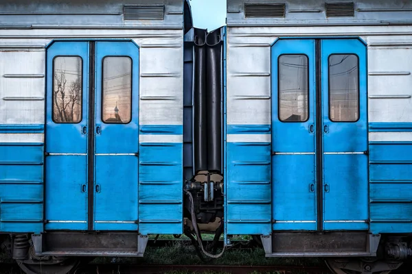 double closed automatic doors of suburban train