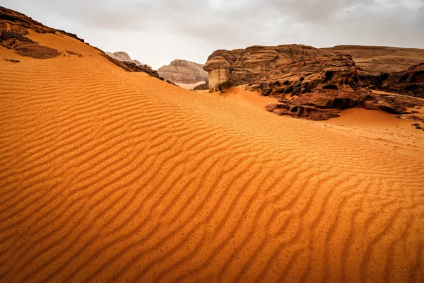 Stijlvolle Textuur Van Zandduin Bergen Achtergrond Woestijn Wadi Rum Arabische — Stockfoto