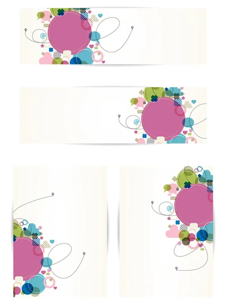 renkli soyut afiş kümesi