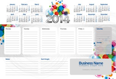 hafta planlayıcısı 2014