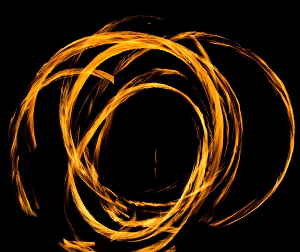 Abstract Drawing Flaming Trails Night Performance Flaming Trails — Stock Photo, Image