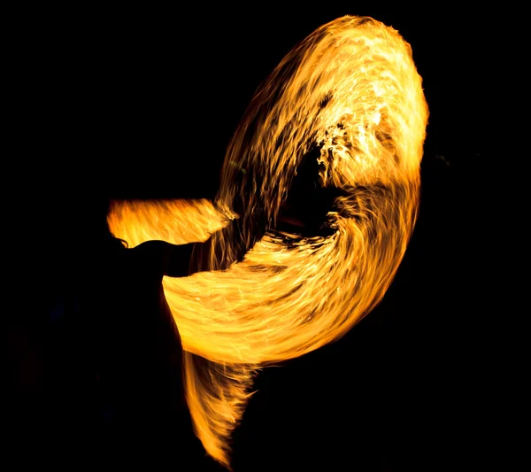 Abstrakt teckning flammande spår natten prestanda flammande spår — Stockfoto