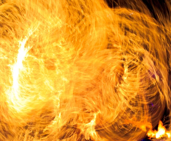 Abstract Drawing Flaming Trails Night Performance Flaming Trails — Stock Photo, Image