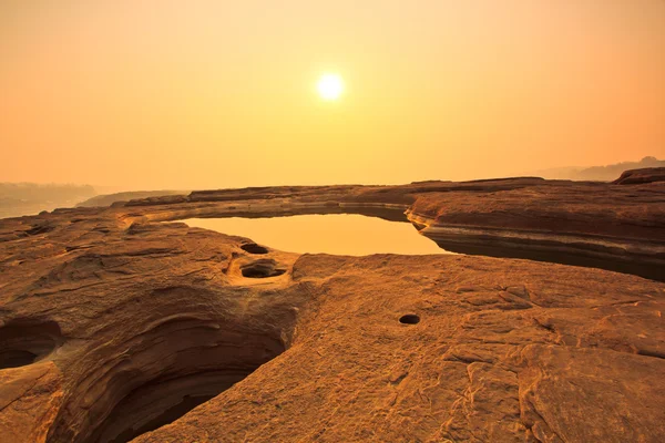 Rock holes Stone View Sam-Pan-Bok Grand Canyon in thailand — Stock Photo, Image