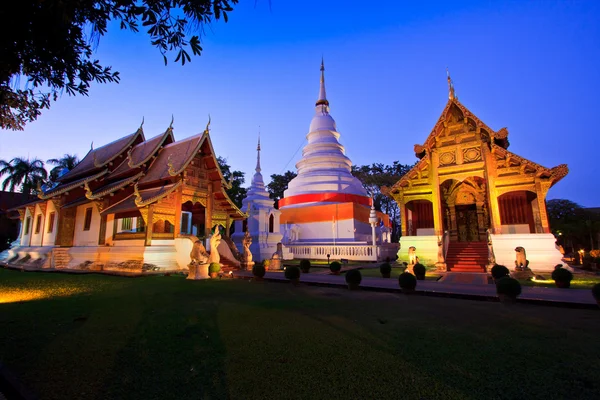 Phra Singh temple twilight time Viharn chiang mai thailand — Stock Photo, Image