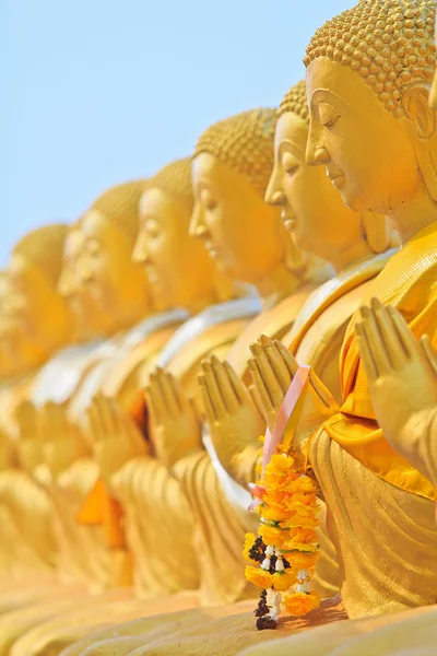 Sochy Buddhy, zlatý buddha, Thajsko, Asie — Stock fotografie