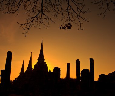 wat phra sri sanphet Tapınağı pagoda silüeti
