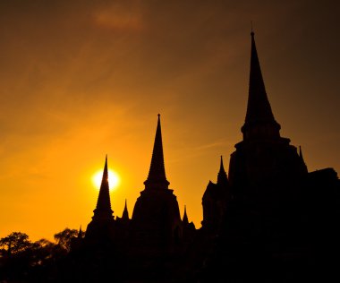 wat phra sri sanphet Tapınağı pagoda silüeti