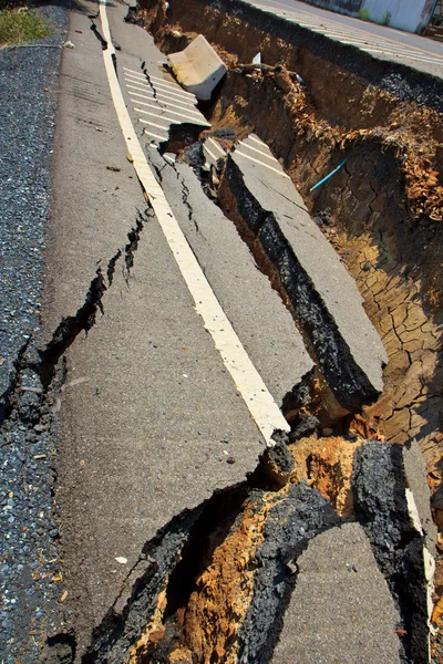 Cracked surface of an asphalt road — Stock Photo, Image