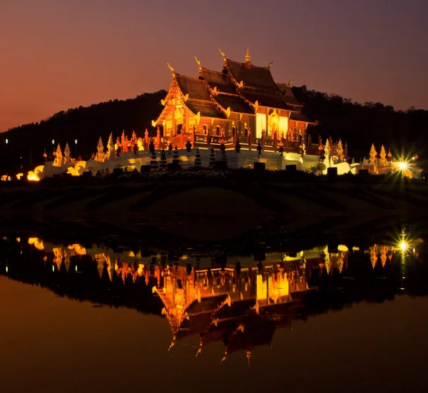 Twilight Ho kham luang temple northern thailand — Stock Photo, Image