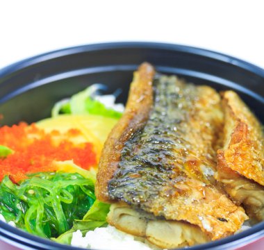 ızgara balık, saba pirinç shioyaki