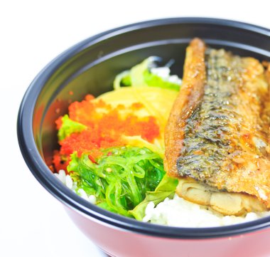 ızgara balık, saba pirinç shioyaki